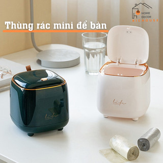Thùng rác mini để bàn kiểu dáng hiện đại, sang trọng đựng đồ tiện dụng tiện lợi, chất liệu ABS