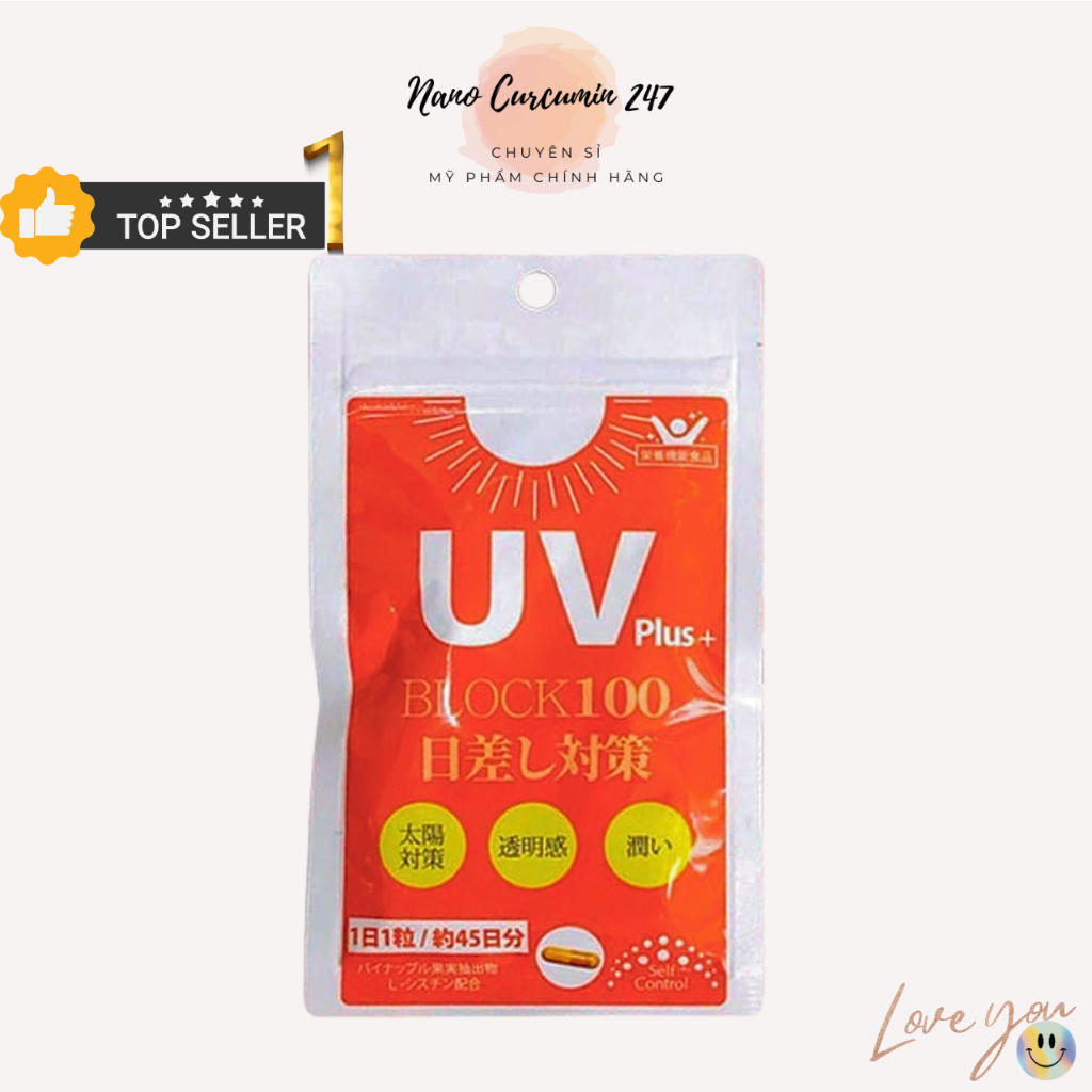 Viên Uống Chống Nắng Nhật Bản UV Plus+ Block100 Gói 45 Viên