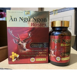 Viên Ăn Ngủ Ngon Rostex Dưỡng tâm an thần giúp ăn ngon ngủ ngon bồi bổ sức khỏe, người kén suy nhược cơ thể hộp 60viênn