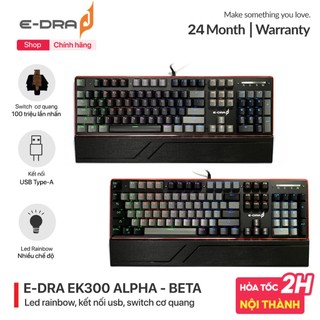 Bàn phím máy tính gaming cơ có dây E-dra EK300 Alpha - Beta Katana - Có Hotswap - Chính hãng