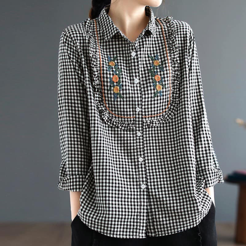 Vải Linen tưng caro trắng đen ô 7mm, khổ 1m5