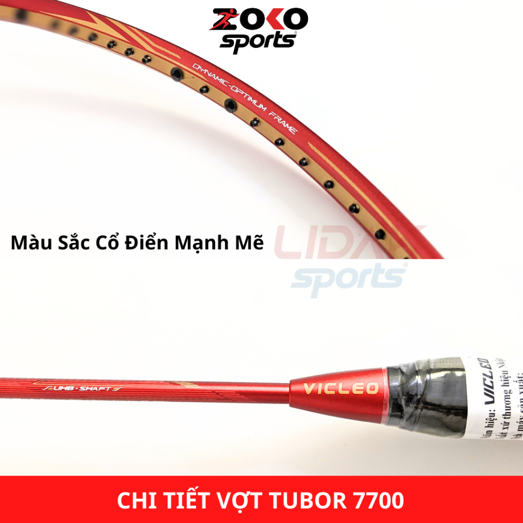 Vợt cầu lông VICLEO TUBOR 7700 mức căng 10kg, 11kg chính hãng giá rẻ khung carbon