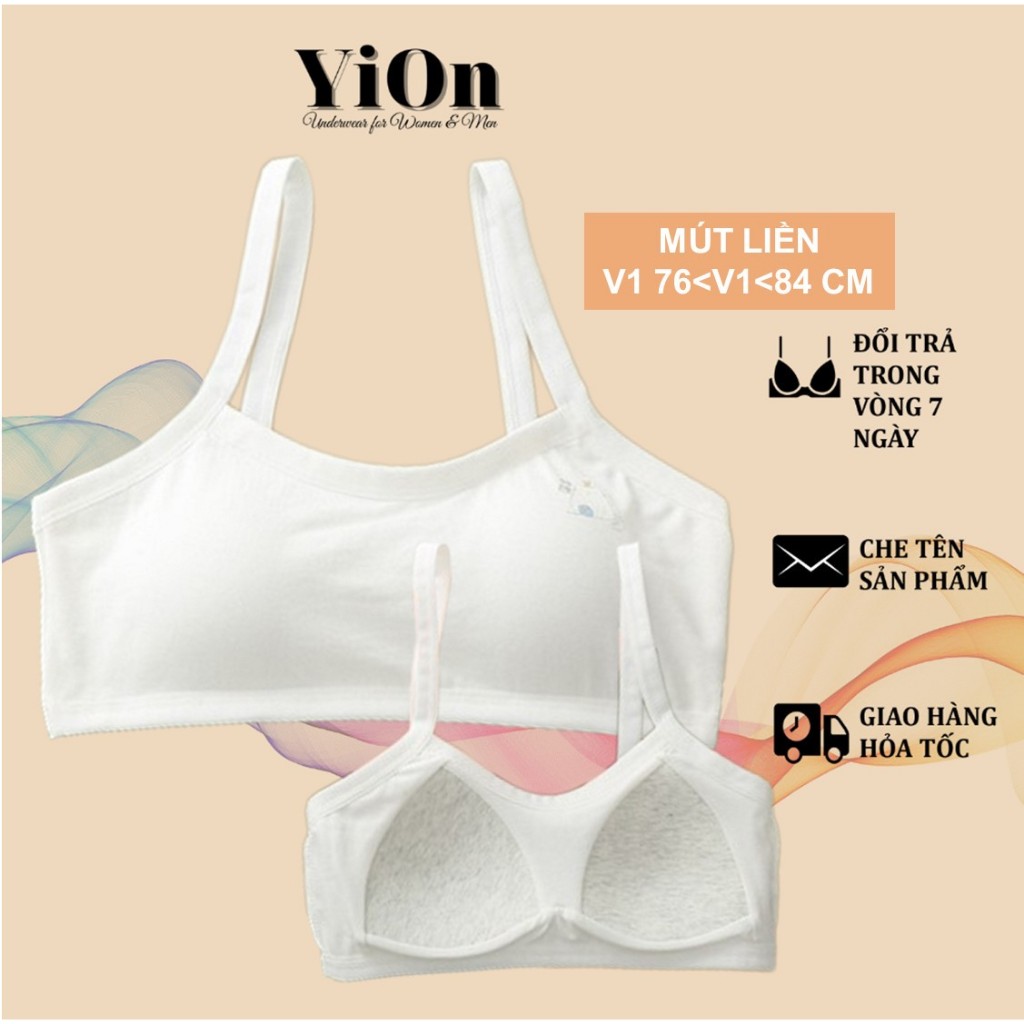 Áo lót học sinh 2 dây mút may liền cấp 2 cấp 3 freesize ngực 76-84 cm YiOn Underwear A1061