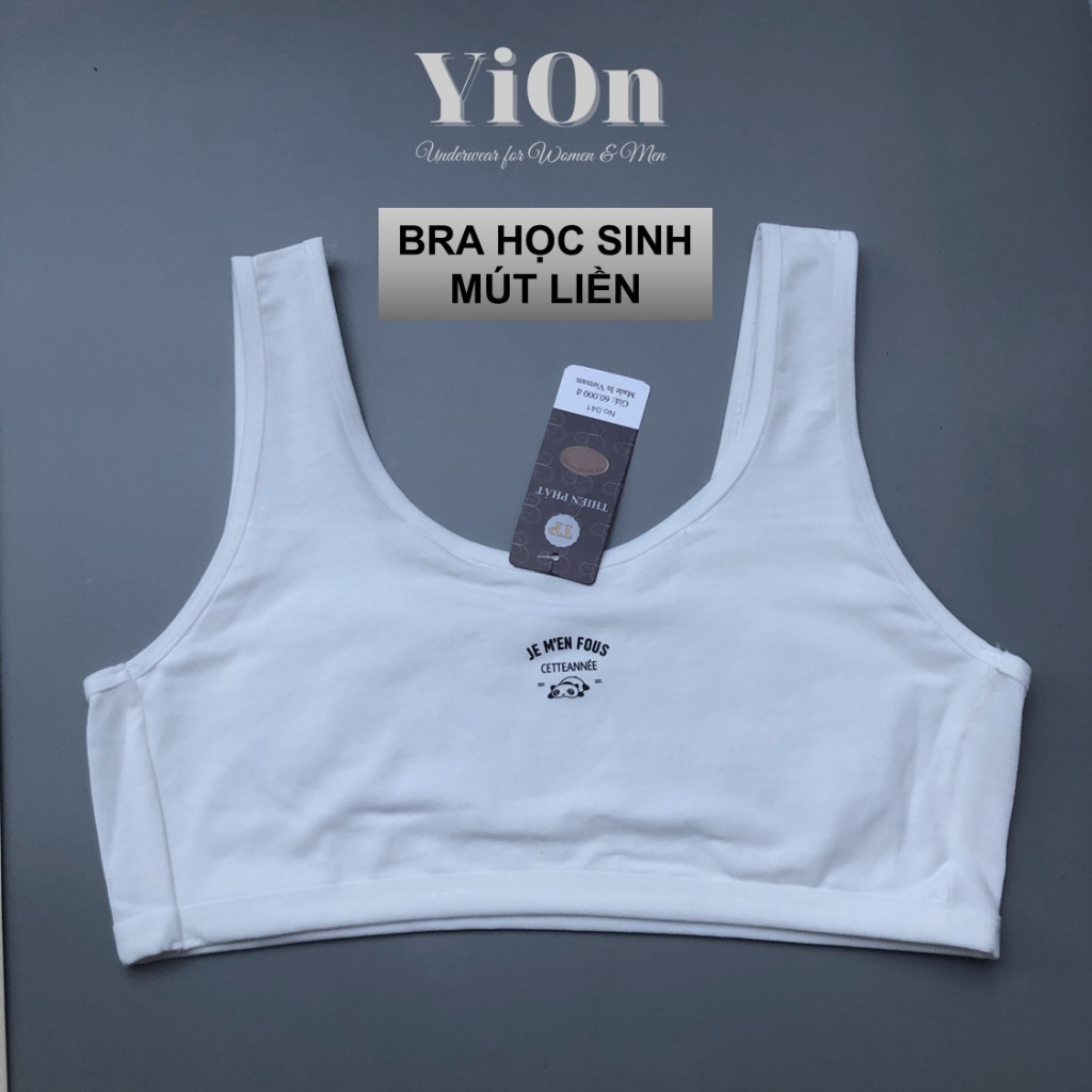 Áo bra học sinh mút liền bản vai to chất cotton thoáng khí BRA041