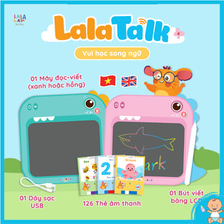 Máy đọc viết Lalatalk 2in1 máy đọc thẻ flashcard song ngữ Anh - Việt tích hợp bảng viết vẽ điện tử LCD tự xóa thông minh