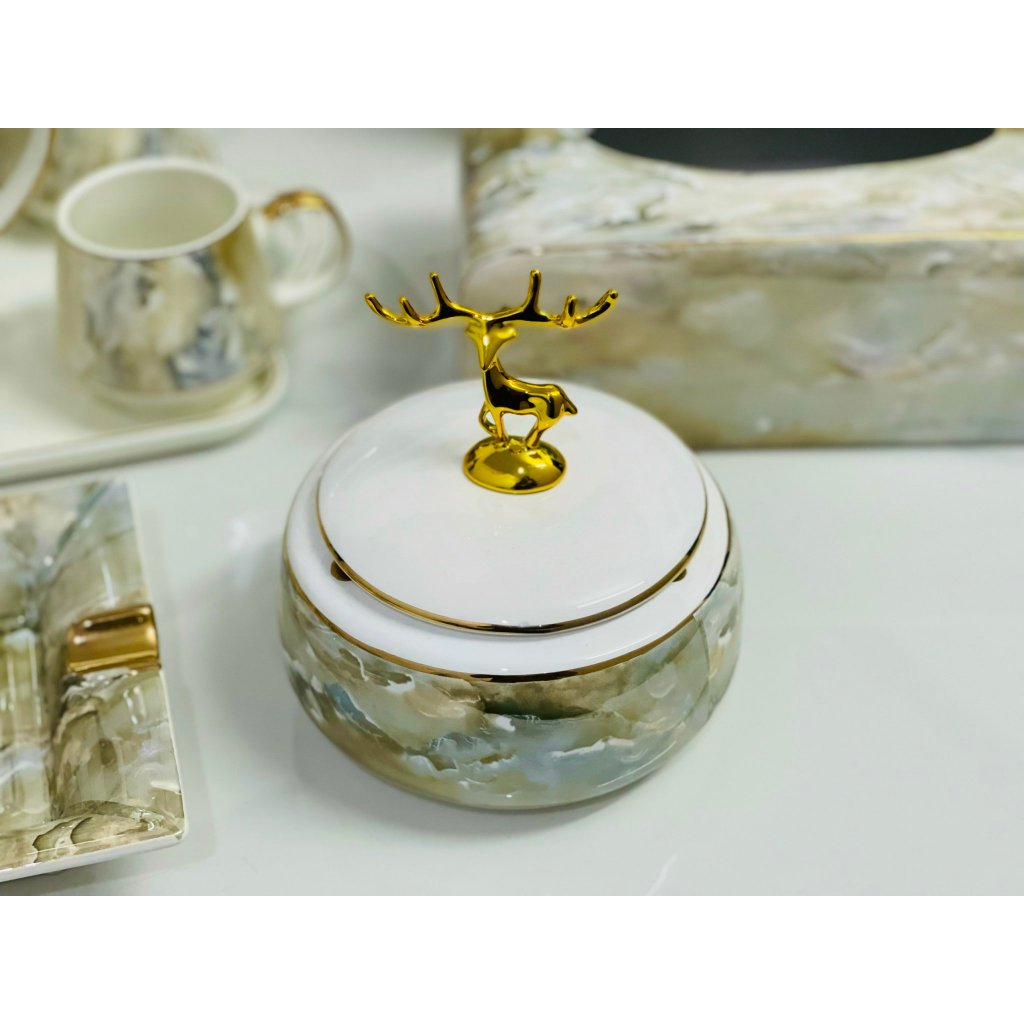 Hàng có sẵn/full set bát đĩa vân vàng/gốm sứ decor cao cấp