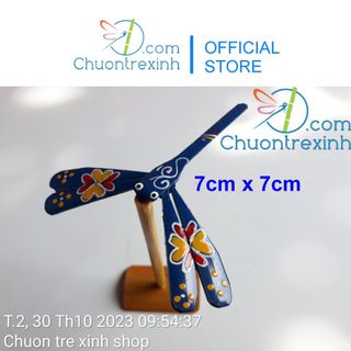Quà lưu niệm Bộ chuồn chuồn tre 7cm có chân đế
