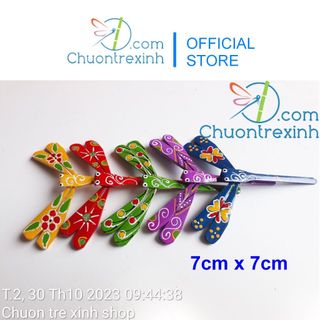 CT7 Bộ 5 con chuồn chuồn tre 7cm khác màu nhau