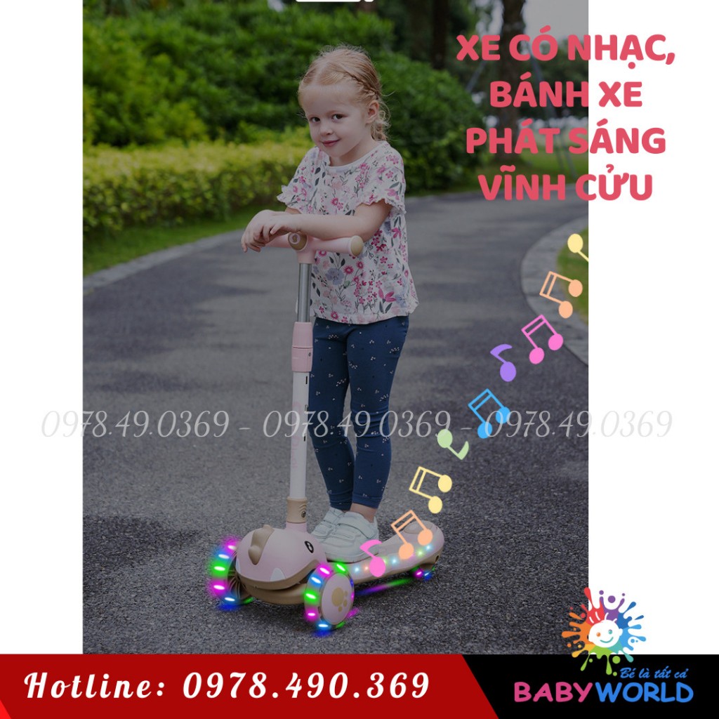 Xe Trượt Scooter Cao Cấp, Xe Chòi Chân Cho Bé 3 In 1 - Giúp Bé Vận Động Thoả Thích🌸FREESHIP🌸 ko
