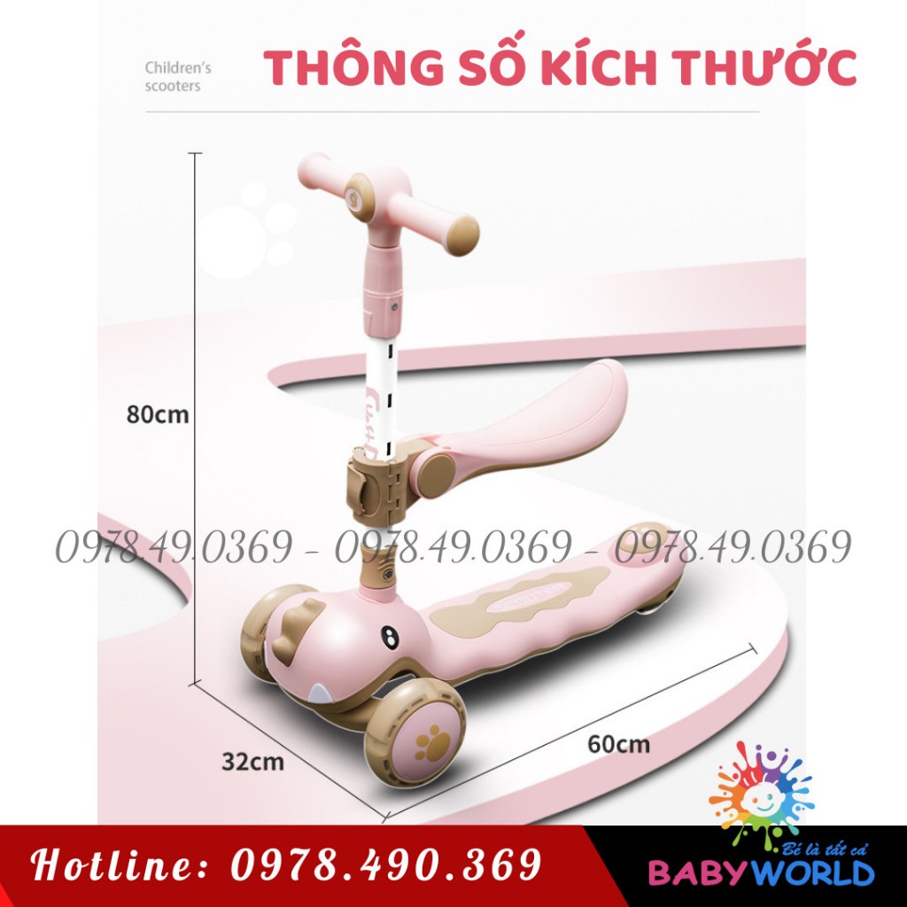 Xe Trượt Scooter Cao Cấp, Xe Chòi Chân Cho Bé 3 In 1 - Giúp Bé Vận Động Thoả Thích🌸FREESHIP🌸 ko