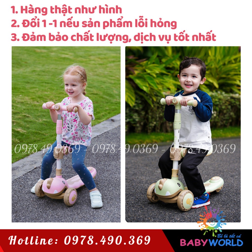 Xe Trượt Scooter Cao Cấp, Xe Chòi Chân Cho Bé 3 In 1 - Giúp Bé Vận Động Thoả Thích🌸FREESHIP🌸 ko