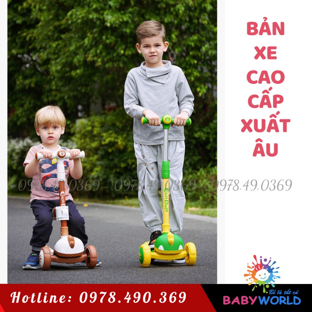 Xe Trượt Scooter Cao Cấp, Xe Chòi Chân Cho Bé 3 In 1 - Giúp Bé Vận Động Thoả Thích🌸FREESHIP🌸 ko