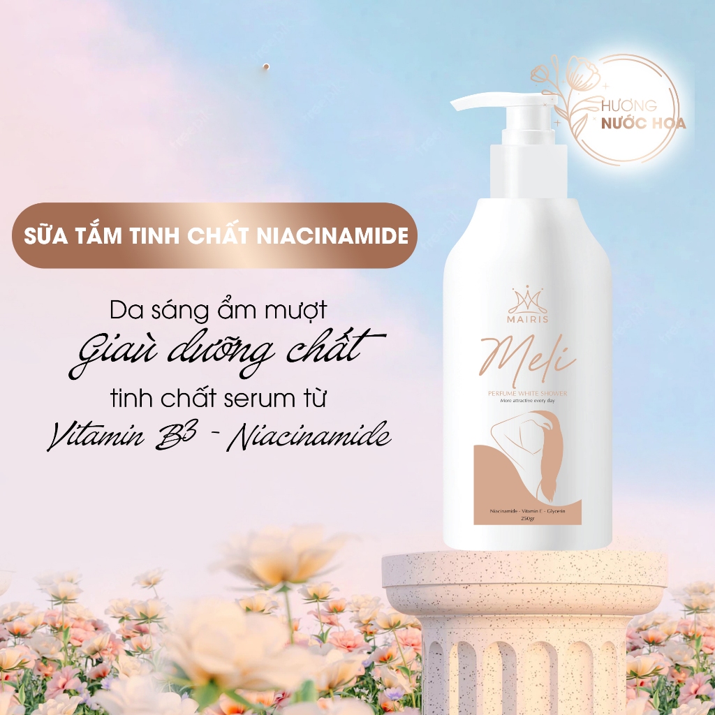 Sữa tắm trắng Meli Mairis THANH MỘC HƯƠNG 250ml hương nước hoa ý