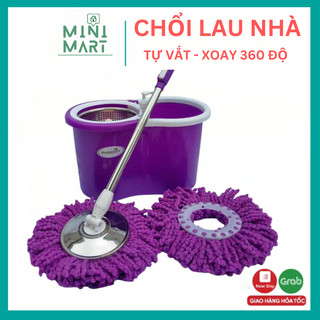Chổi lau nhà tự vắt thông minh, Bộ chổi lau nhà xoay 360 độ dễ lau chùi tiện lợi