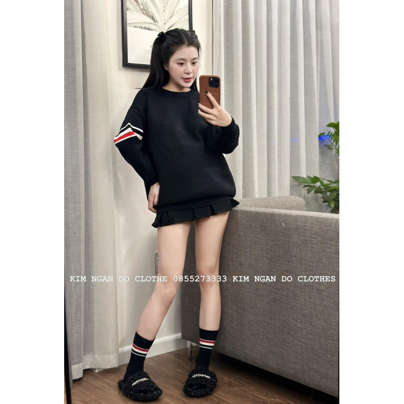 Áo Sweater Len Thome In Chú Cún Sau Lưng, Áo len thom phong cách đường phố