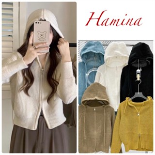 Cardigan Nữ Có Mũ, Áo Khoác Len Kéo Khoá Hàng Quảng Châu