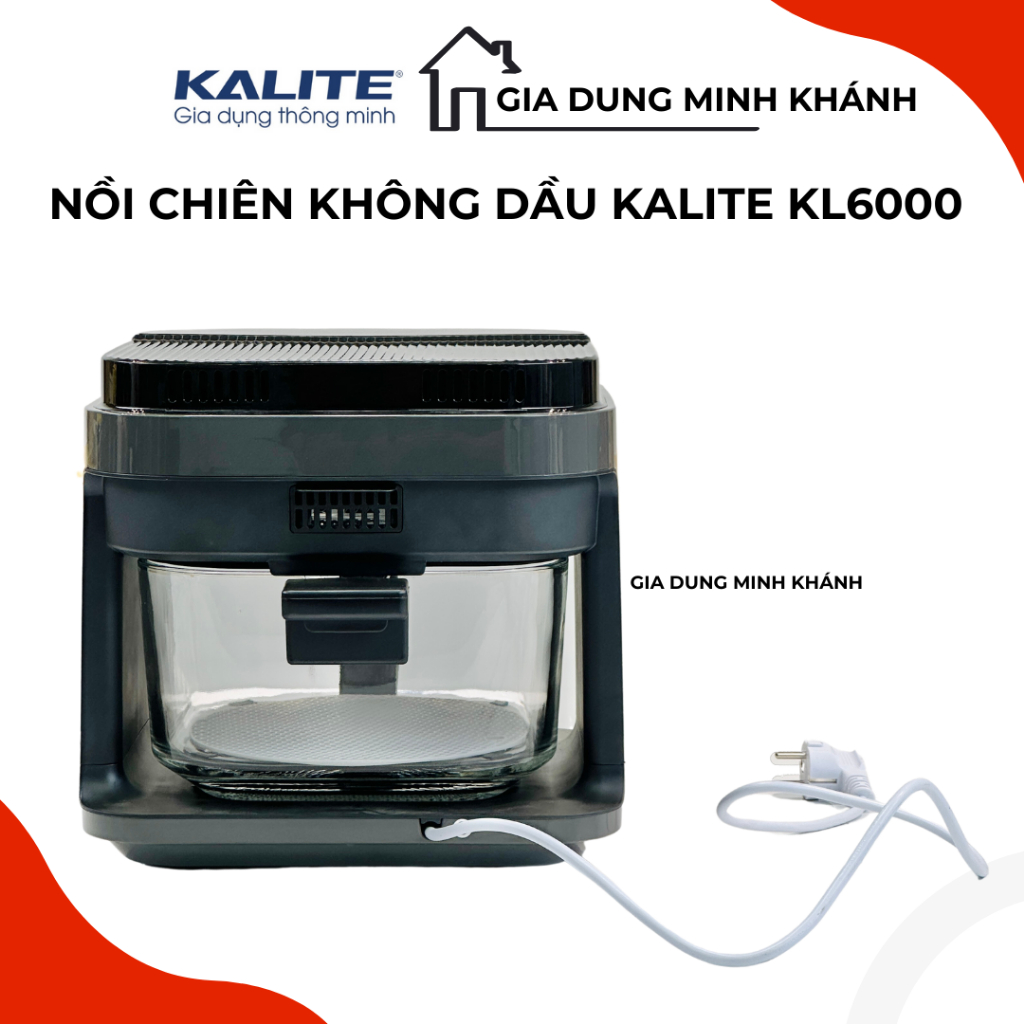 Nồi chiên không dầu Kalite KL6000 - Nhìn xuyên thấu, 8 chế độ nướng thông minh, giảm 90% chất béo, cho bữa ăn ngon