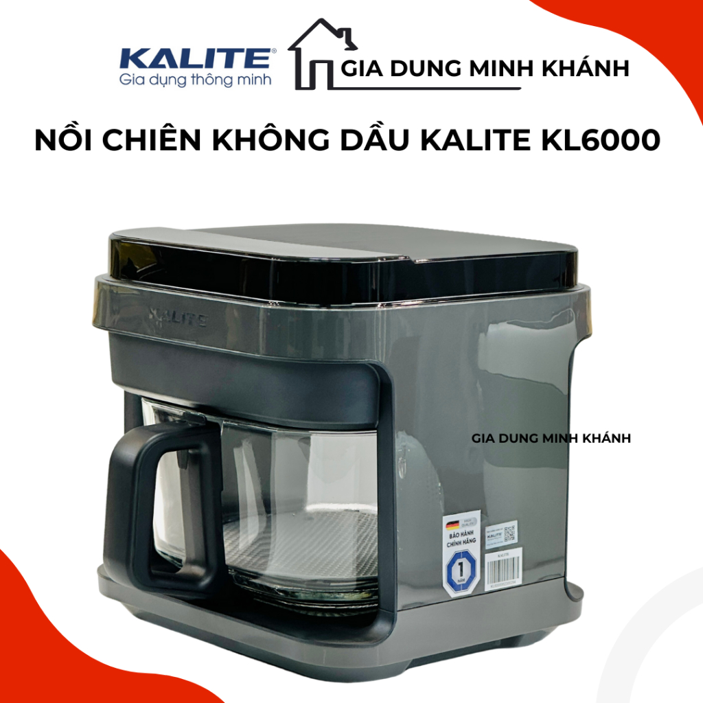 Nồi chiên không dầu Kalite KL6000 - Nhìn xuyên thấu, 8 chế độ nướng thông minh, giảm 90% chất béo, cho bữa ăn ngon