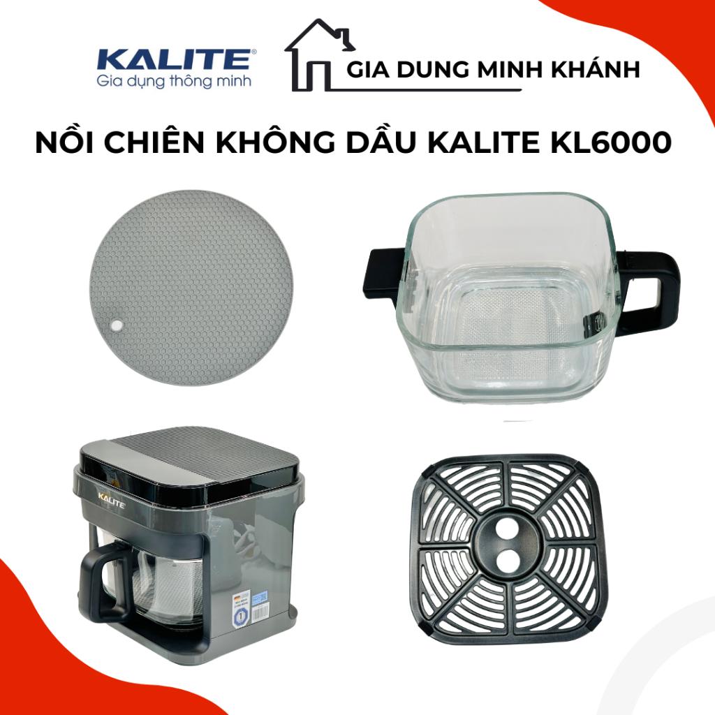 Nồi chiên không dầu Kalite KL6000 - Nhìn xuyên thấu, 8 chế độ nướng thông minh, giảm 90% chất béo, cho bữa ăn ngon