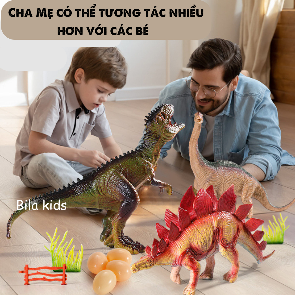 Khủng long đồ chơi, mô hình công viên khủng long nhiều chi tiết Bila Kids, Đồ chơi cho trẻ em có hộp đựng