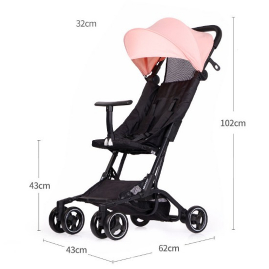 Xe đẩy du lịch cho bé MSTAR có thể ngồi và nằm, có tay vịn, siêu nhẹ, có thể gập lại đeo lên vai khi đi du lịch