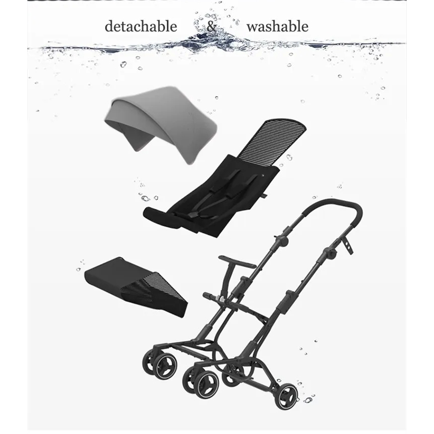 Xe đẩy du lịch cho bé MSTAR có thể ngồi và nằm, có tay vịn, siêu nhẹ, có thể gập lại đeo lên vai khi đi du lịch