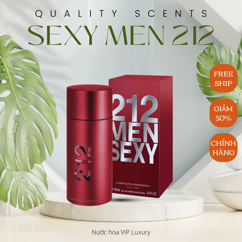 Nước Hoa Nam 212 Sexy Men 100ml, Nước hoa nam tính mạnh mẽ bản lĩnh phái mạnh , dầu thơm nam tươi mát , thể thao,