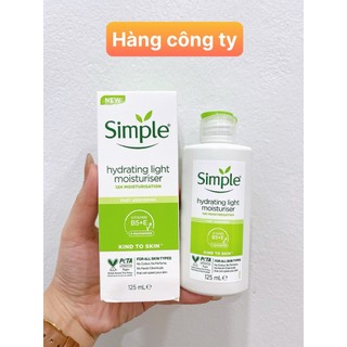 Simple - Sữa Dưỡng Ẩm Cho Da Nhạy Cảm Simple Hydrating Light Moisturiser 125ml