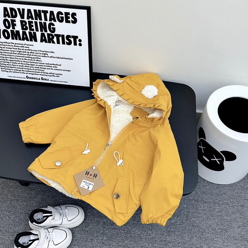 8-22kg) áo khoác gió lót lông cho bé gái vải gió đẹp