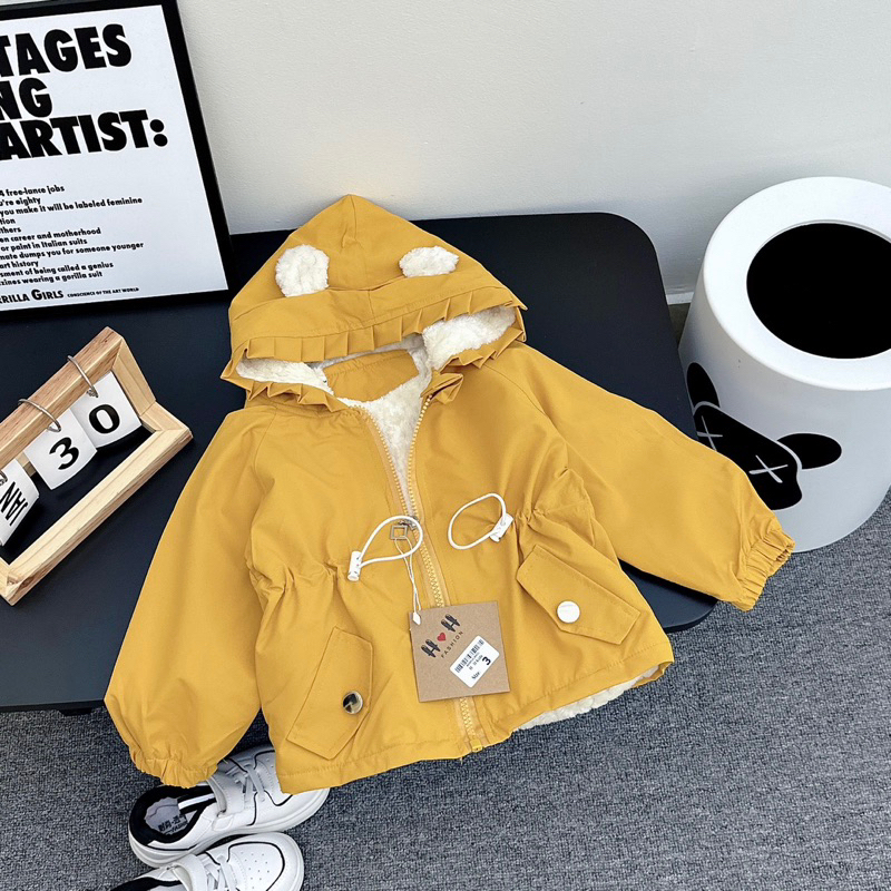 8-22kg) áo khoác gió lót lông cho bé gái vải gió đẹp