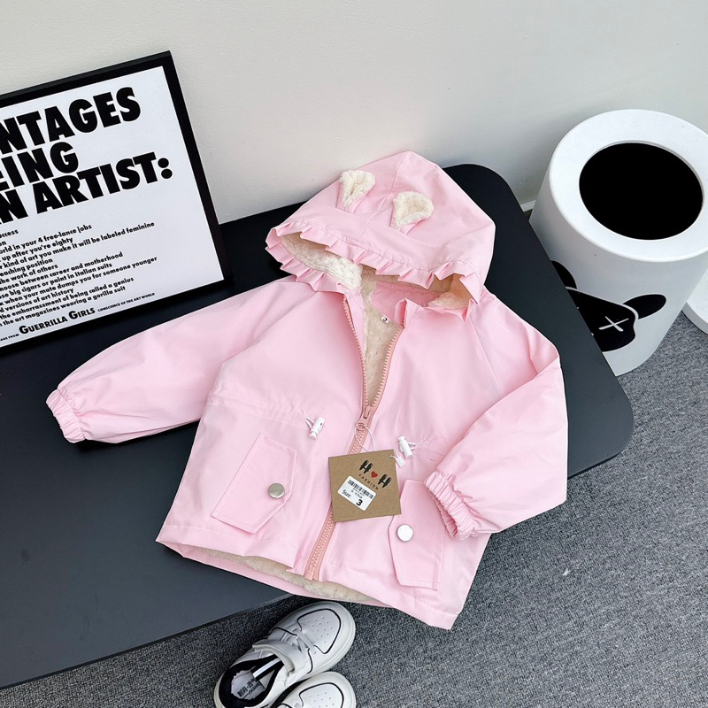8-22kg) áo khoác gió lót lông cho bé gái vải gió đẹp
