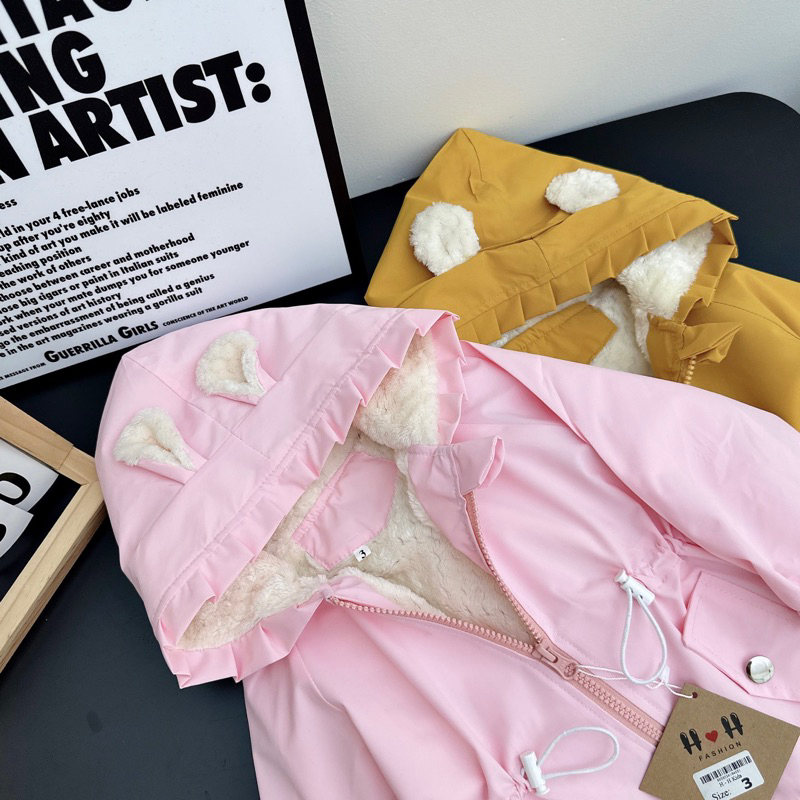 8-22kg) áo khoác gió lót lông cho bé gái vải gió đẹp