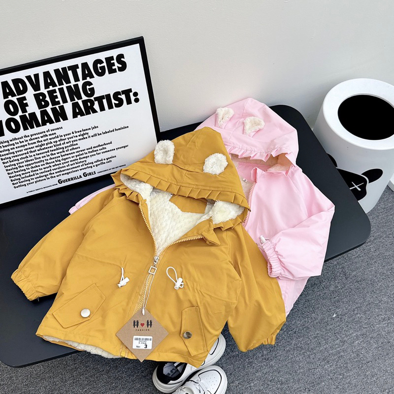 8-22kg) áo khoác gió lót lông cho bé gái vải gió đẹp