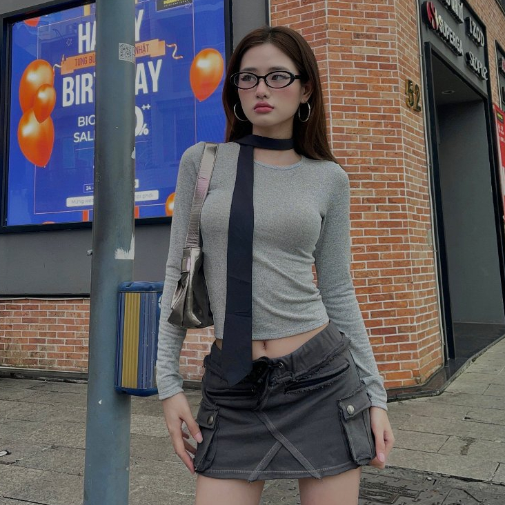 Áo Len Mỏng Dài Tay TWENTI Ôm Dáng