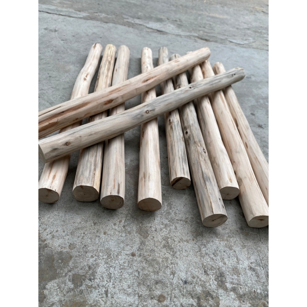 Cành cây, thân cây củi khô  bằng gỗ bạch đàn đường kính 5-6cm làm đồ handmade, trang trí nhà