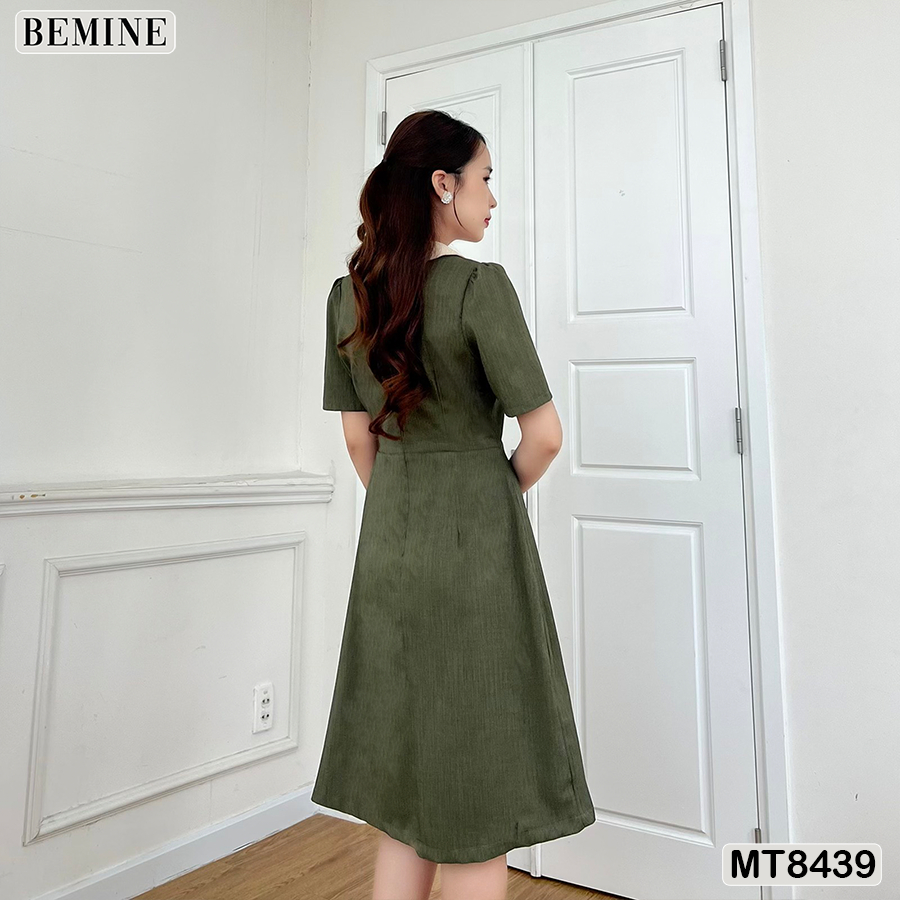 Đầm công cổ vest tùng xếp ly BEMINE MT8439