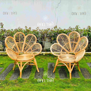 Ghế mây cánh hoa, ghế mây vintage decor phòng, Nội Thất Mây Tre ĐAN TRÀ
