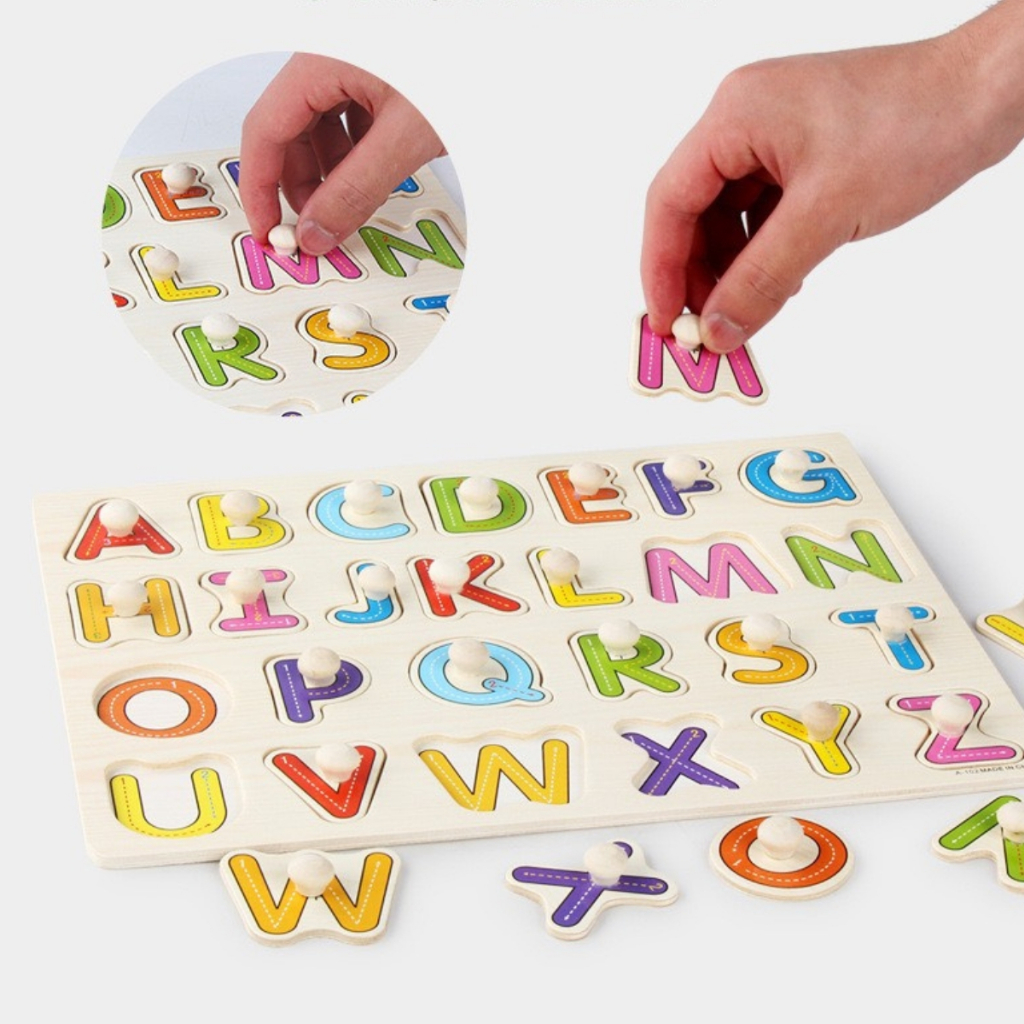 Đồ Chơi Cho Bé, Bảng Núm Gỗ Ghép Hình Nhiều Chủ Đề