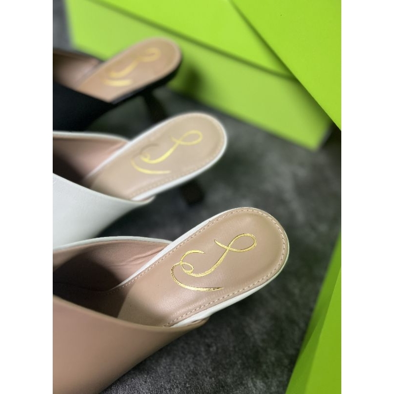 Gót Sam Edelman Skya Leather Heel Mules