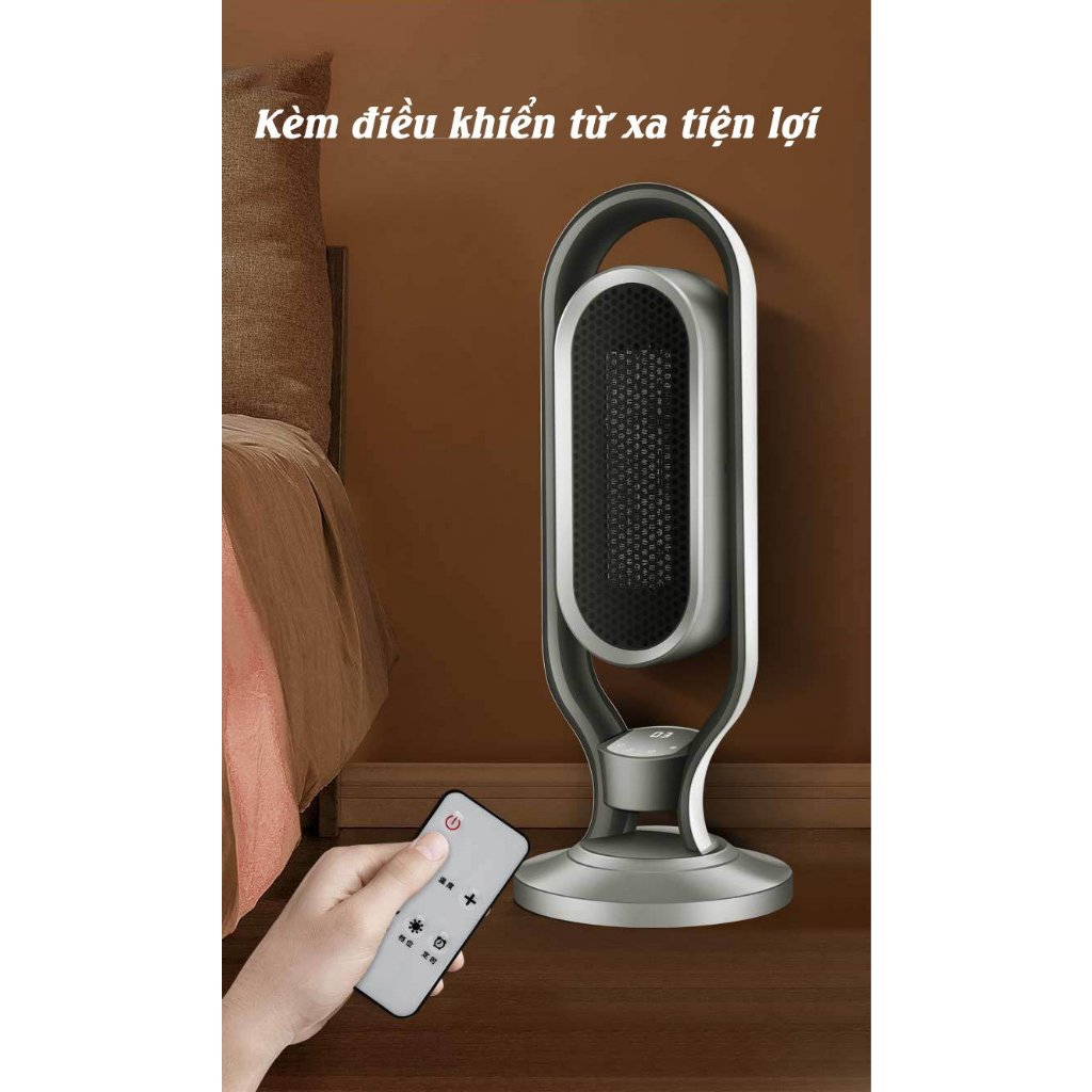 Máy Sưởi Gốm AMOI Tháp Dứng Thông Minh Tích Hợp Công Nghê Sưởi PTC Làm Ấm Nhanh Không Khô Da Kèm Khiển