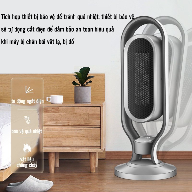 Máy Sưởi Gốm AMOI Tháp Dứng Thông Minh Tích Hợp Công Nghê Sưởi PTC Làm Ấm Nhanh Không Khô Da Kèm Khiển