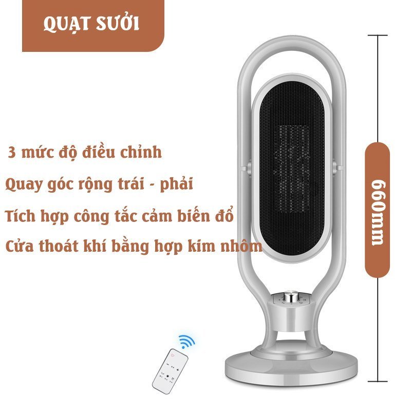 Máy Sưởi Gốm AMOI Tháp Dứng Thông Minh Tích Hợp Công Nghê Sưởi PTC Làm Ấm Nhanh Không Khô Da Kèm Khiển
