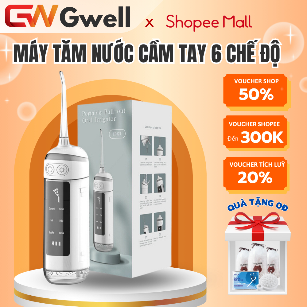 Máy Tăm Nước Cầm Tay GWELL 6 Chế Độ Công Nghệ Nhật Bản