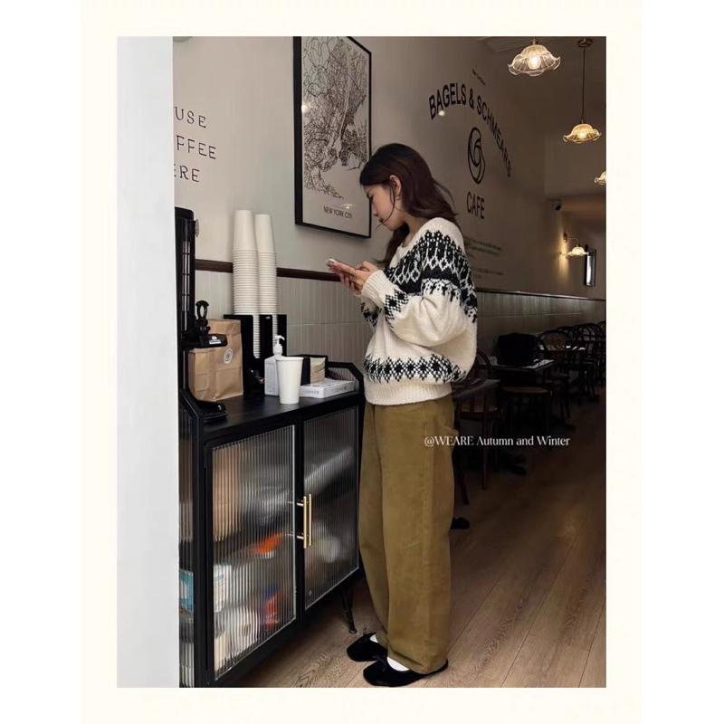 Áo Len thổ cẩm WE ARE cao cấp 6795 // Hàng có sẵn🇰🇷