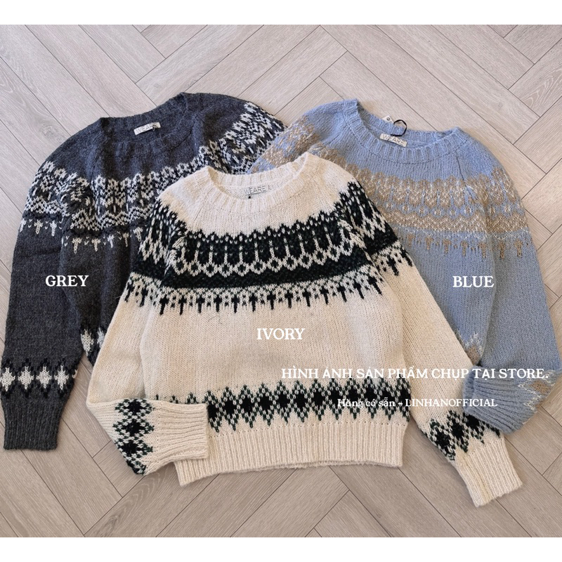Áo Len thổ cẩm WE ARE cao cấp 6795 // Hàng có sẵn🇰🇷