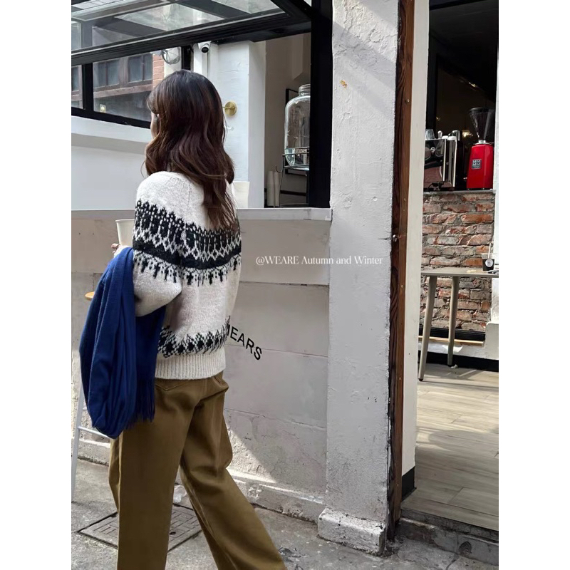 Áo Len thổ cẩm WE ARE cao cấp 6795 // Hàng có sẵn🇰🇷