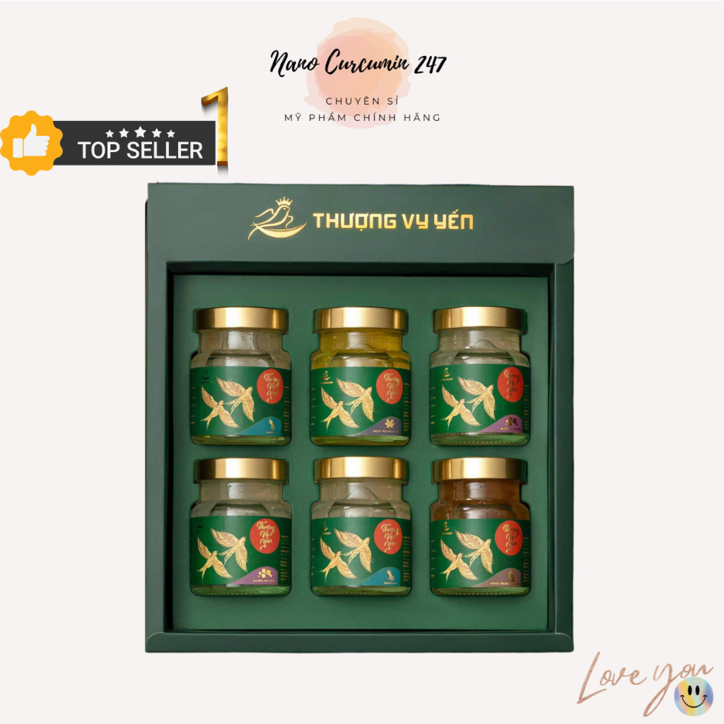 Set 6 Hũ Yến Biển CiCi Thượng Đỉnh Yến Đông Trùng Hạ Thảo Nhân Sâm Thơm Ngon Bổ Dưỡng