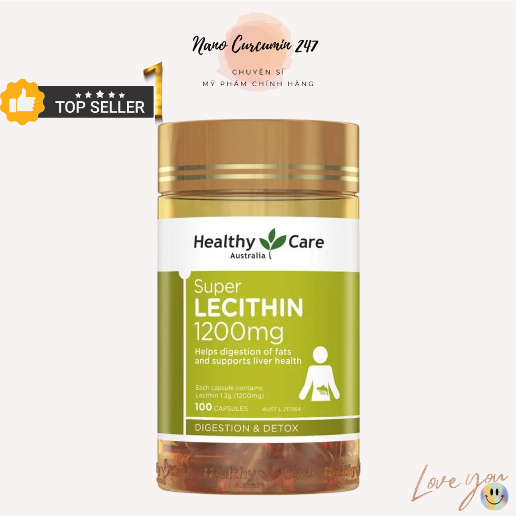 Mầm Đậu Nành Điều Hòa Nội Tiết Tố Healthy Care Super Lecithin Lọ 100 Viên