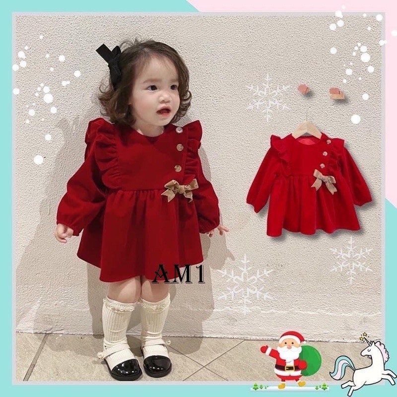 Váy bé gái công chúa cánh tiên đính nơ ngực cho bé từ 7-20kg