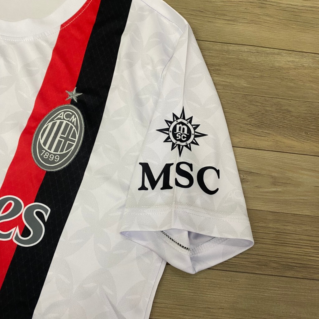 Bộ quần áo bóng đá AC Milan trắng xám in tên RAFA LEAO - số 10